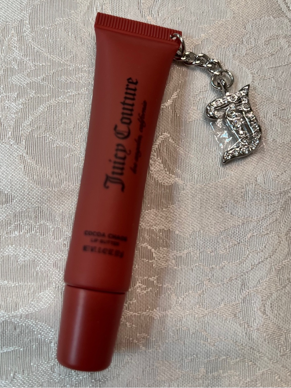Juicy Couture Cocoa Chaos Lip Butter with Silver Crystal Studded J Charm